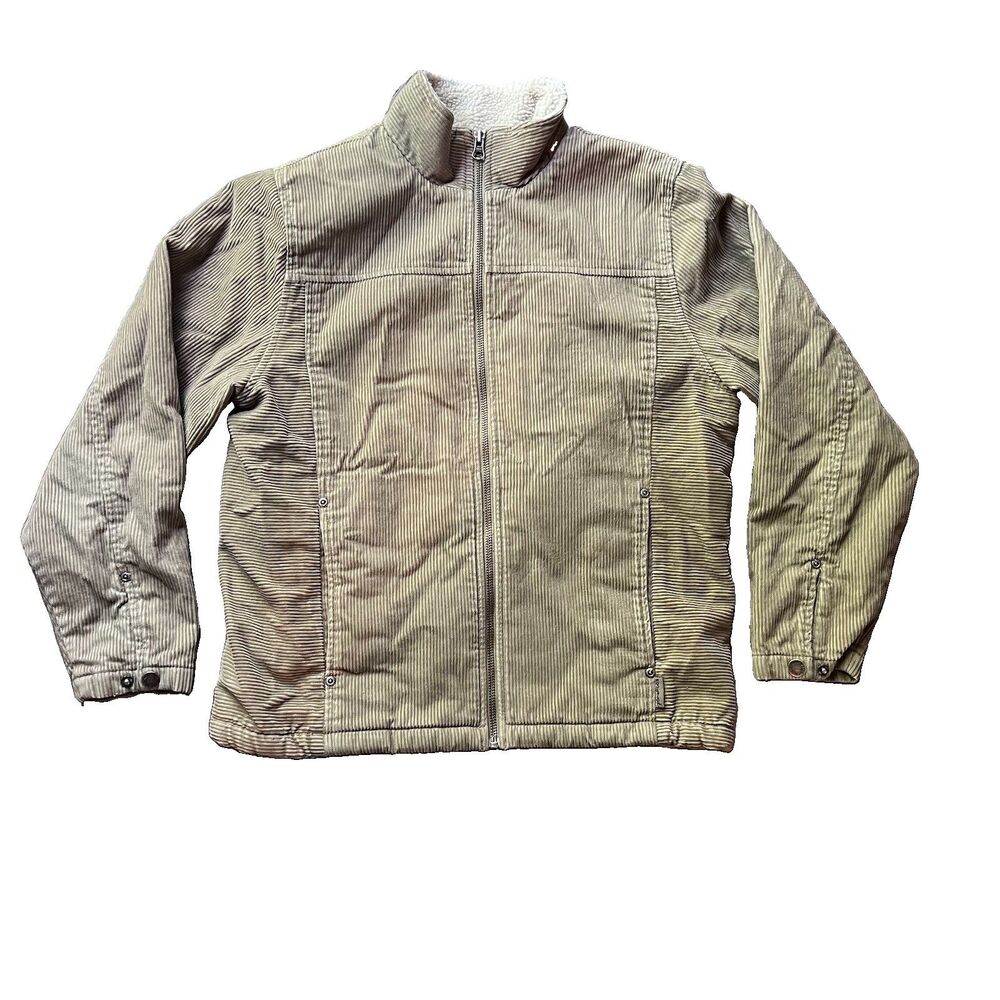 Woolrich Corduroy Sherpa Lined Full Zip Ranch Jacket Dark Wheat Men's Small